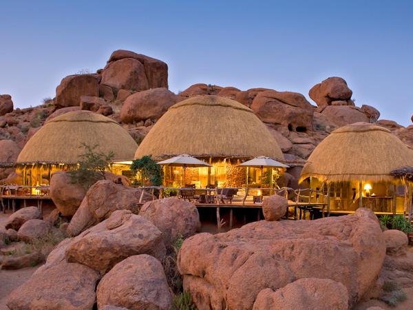 Namibian desert landscape at golden hour